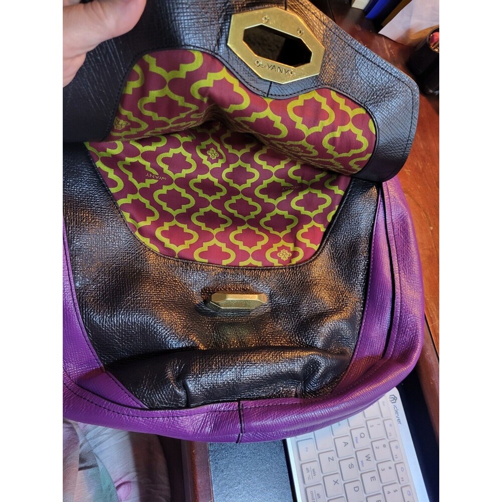 Leather Patchwork Tote Purse Double Handle Should… - image 4